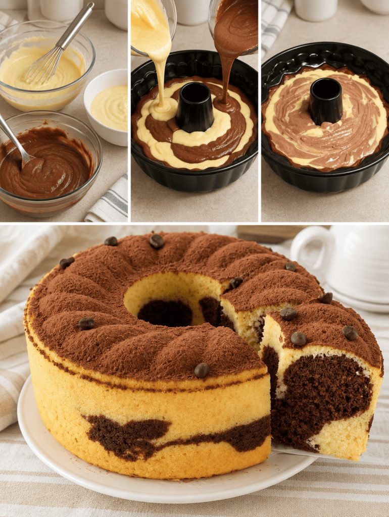 Tiramisu bábovka připravená k pečení za 10 minut